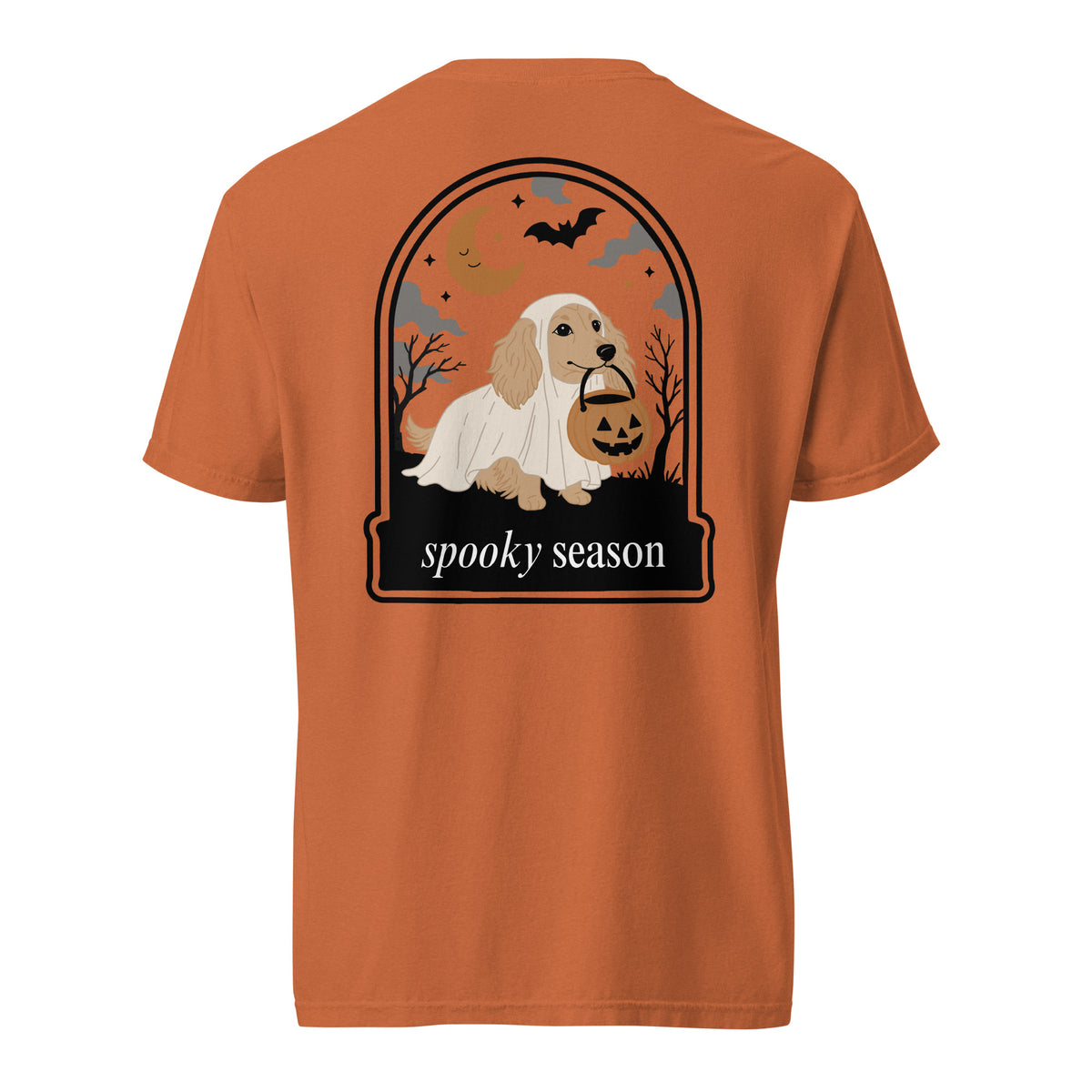 Creme Doxie dachshund Halloween shirt yam Comfort Colors garment dyed tee