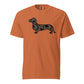 Black Duck Camo dachshund shirt yam orange front Comfort Colors garment dyed