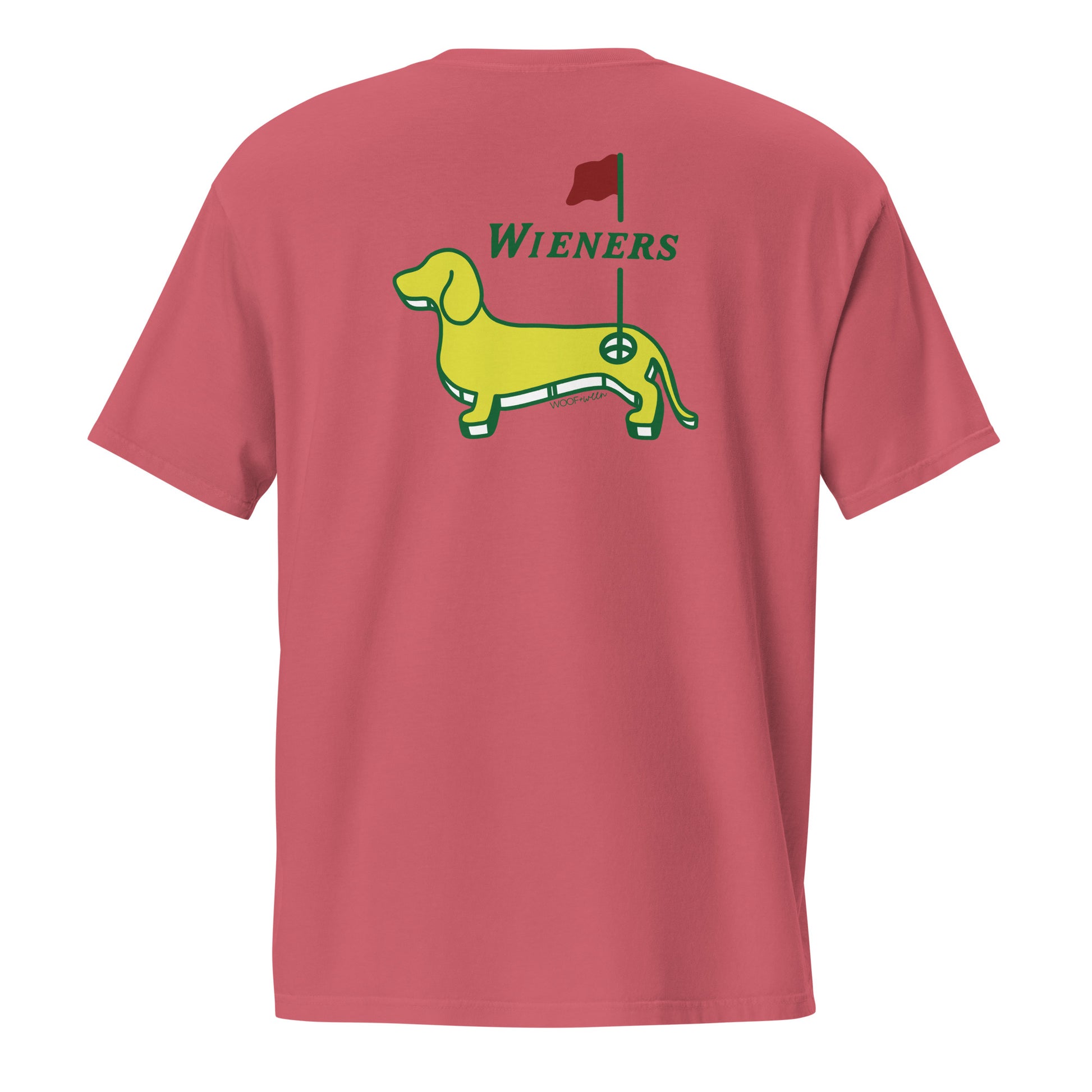 masters golf dachshund shirt in red