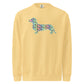 Butter yellow dachshund sweatshirt, Hot Diggity Dog doxie crewneck
