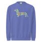 Flo Blue dachshund premium sweatshirt, Hot Diggity Dog rainbow doxie print
