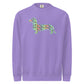 Violet dachshund sweatshirt, Hot Diggity Dog premium crewneck for doxie lovers