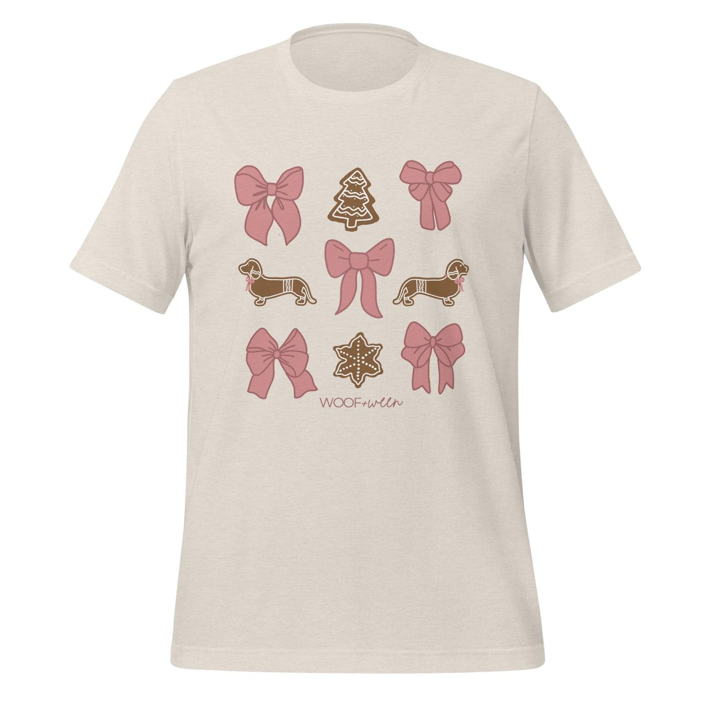 T-shirt - PINK DACHSHUND COQUETTE CHRISTMAS