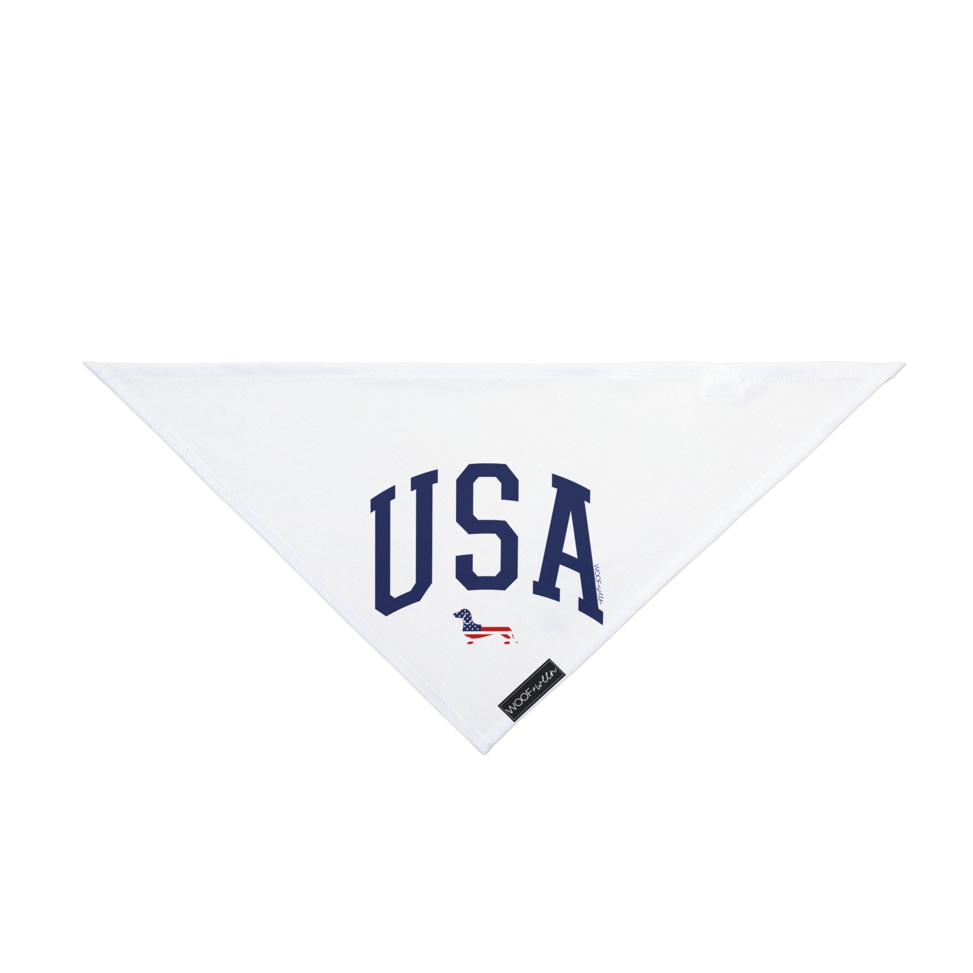 woof and ween usa dachshund bandana in white
