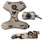 Whimsical dachshund print dog harness, leash and waste bag holder walk bundle