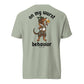 On My Wurst Behavior wiener dog Oktoberfest shirt in bay, back print on Comfort Colors garment-dyed tee