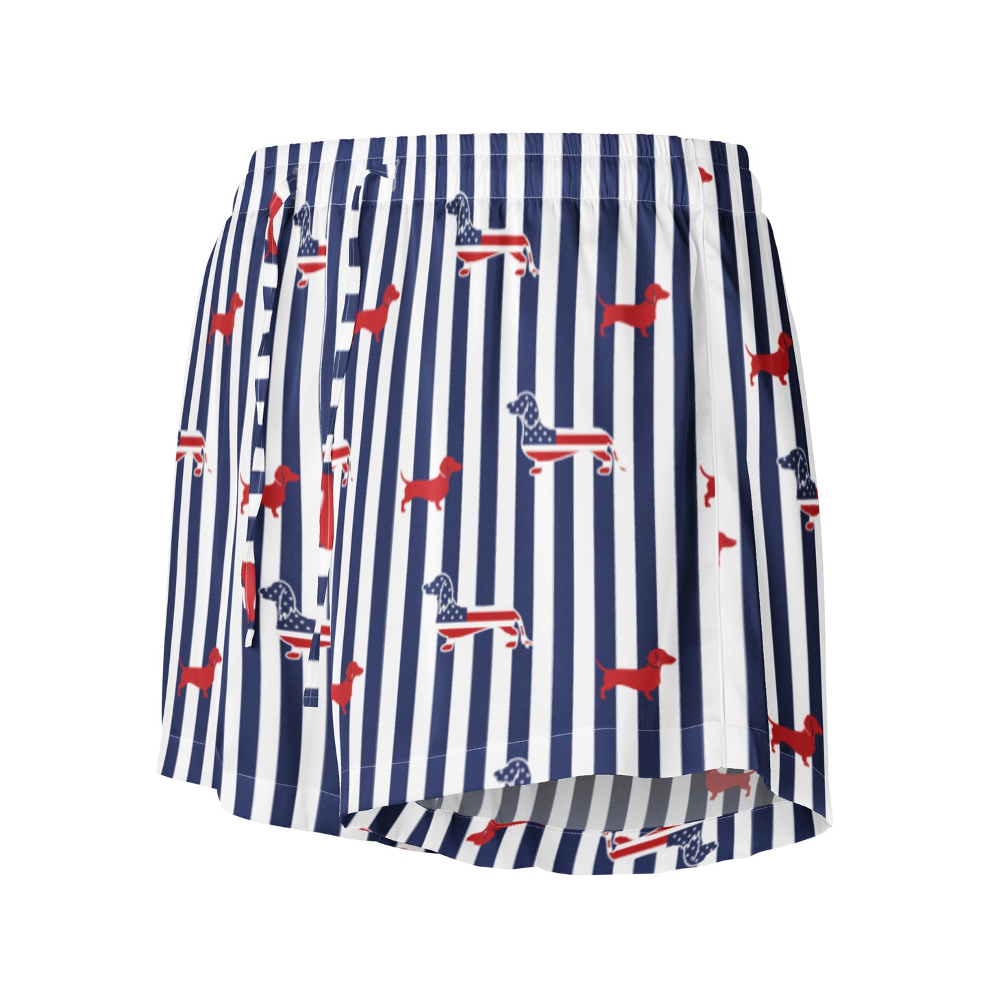 navy striped american flag dachshund pajama shorts from woof and ween