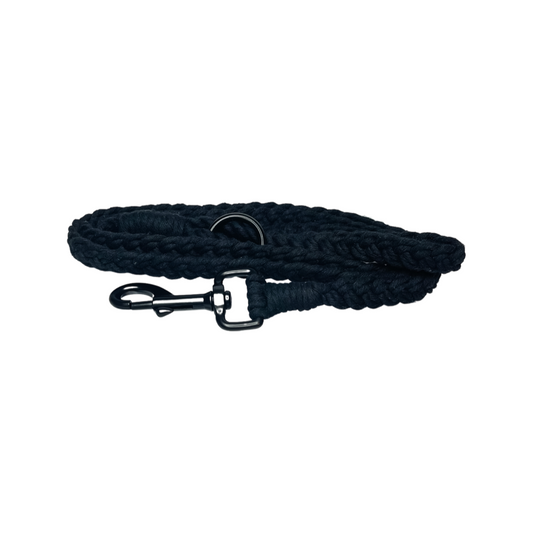 Leash - BLACK MACRAME DOUBLE BRAID