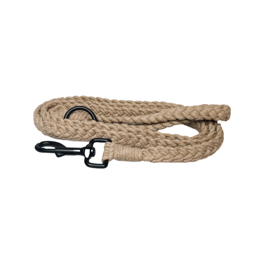Leash - BEIGE MACRAME DOUBLE BRAID